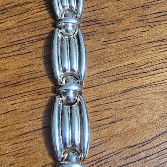 Tube linked silver bracelet - Picture 4 of 7